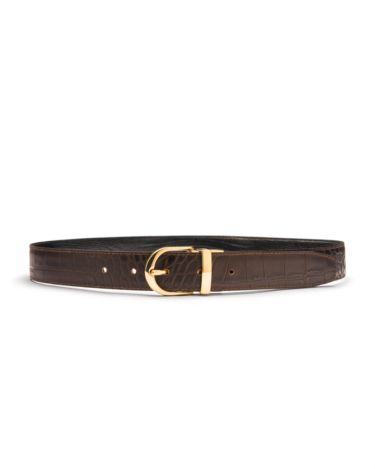 Hollie reversible animal print black leather belt