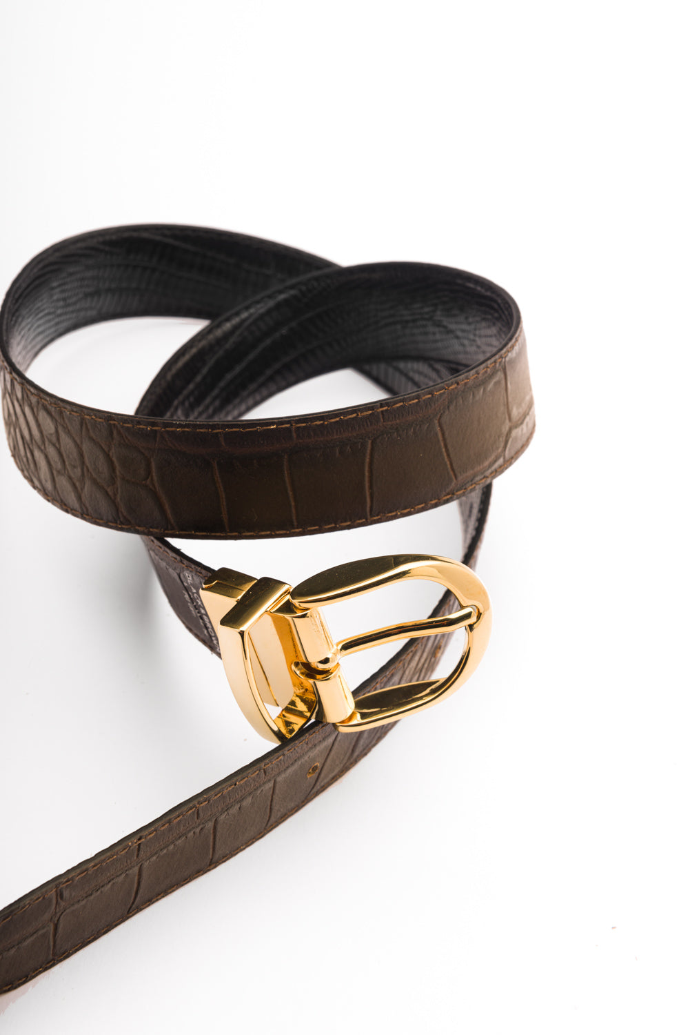Hollie reversible animal print black leather belt