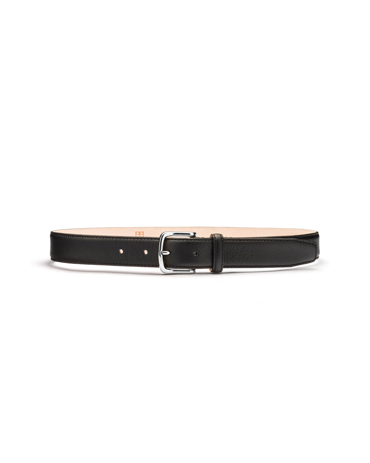 Hugo classic black leather silver buckle belt Black Brown London