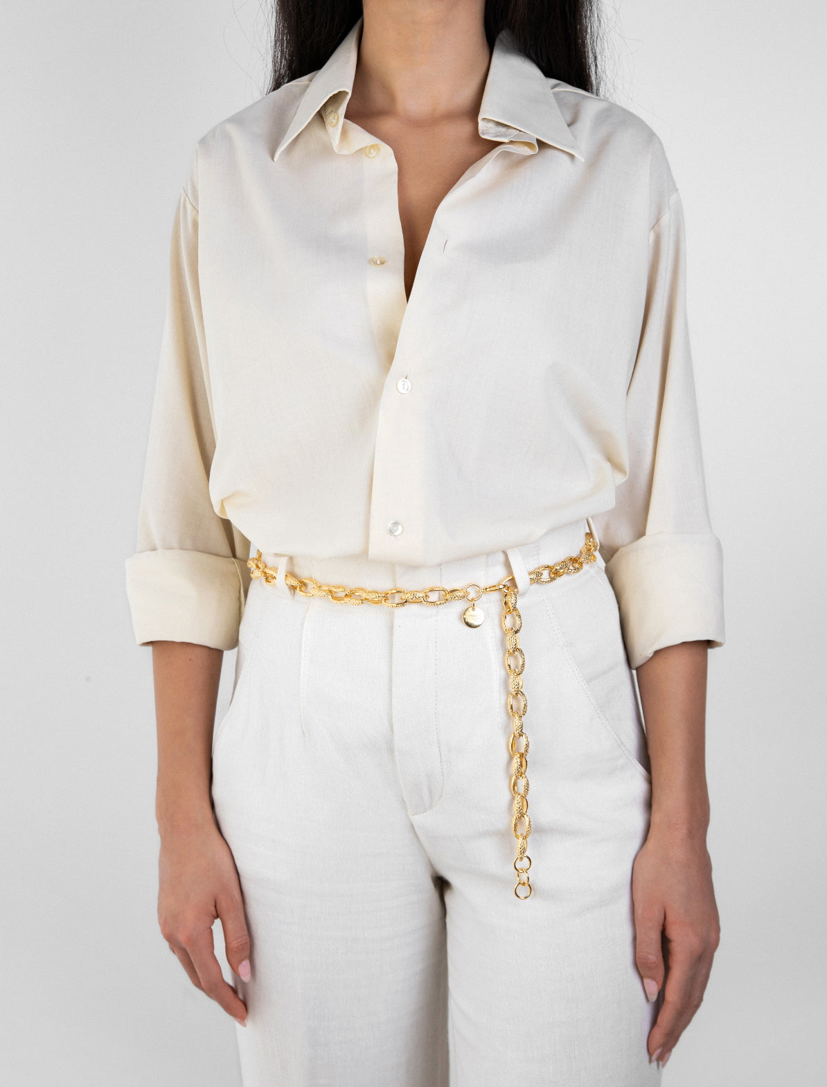 Sienna textured curb chain belt