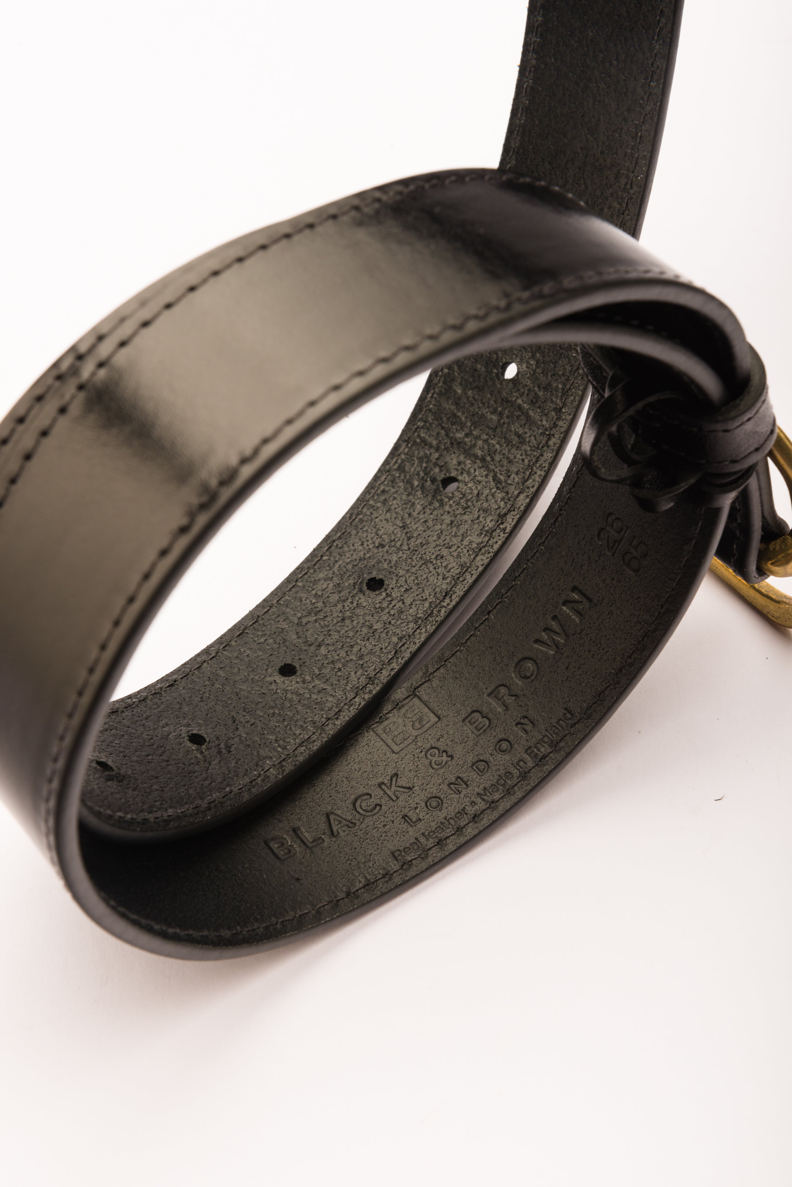 Isabella black leather waist belt