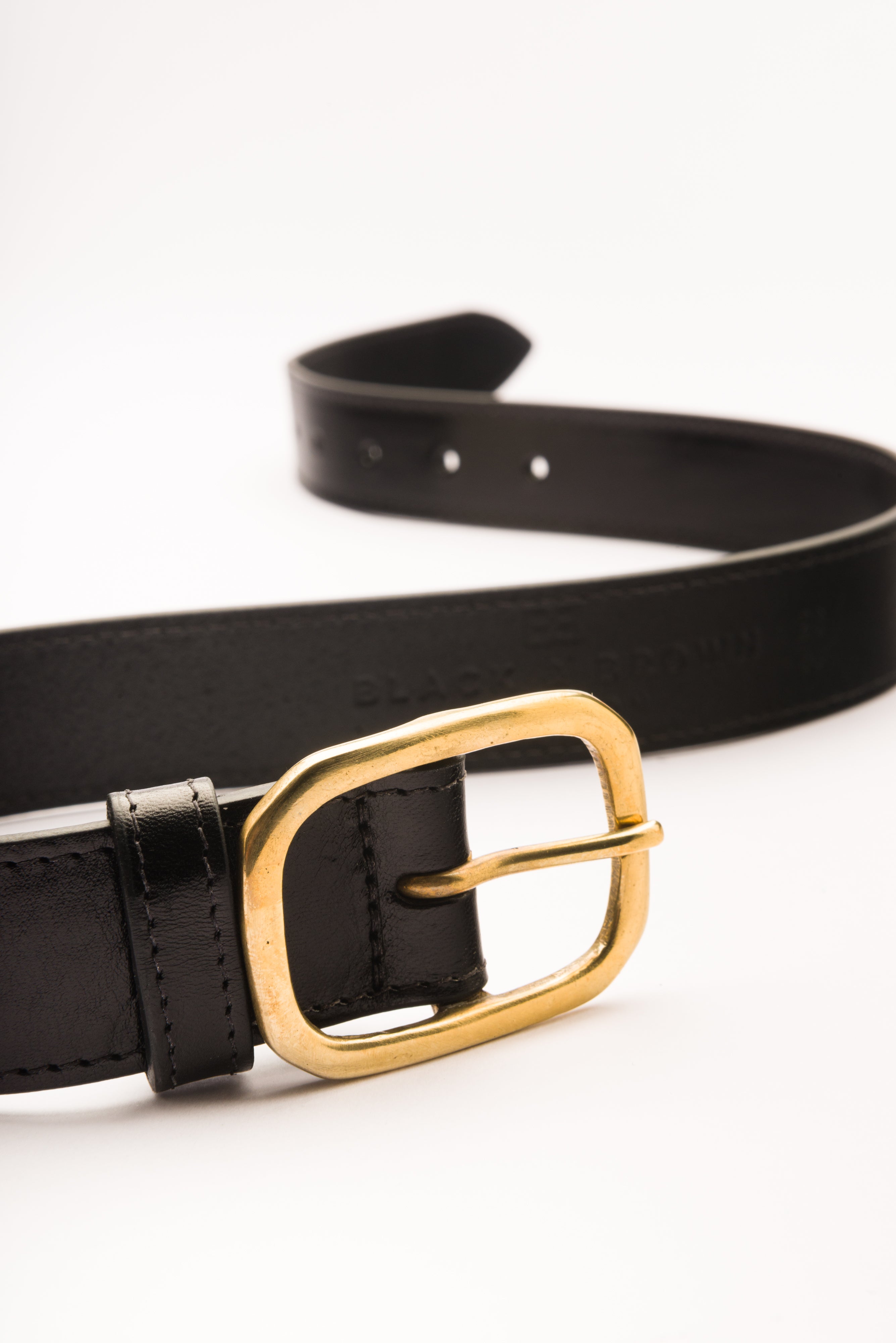 Isabella black leather waist belt
