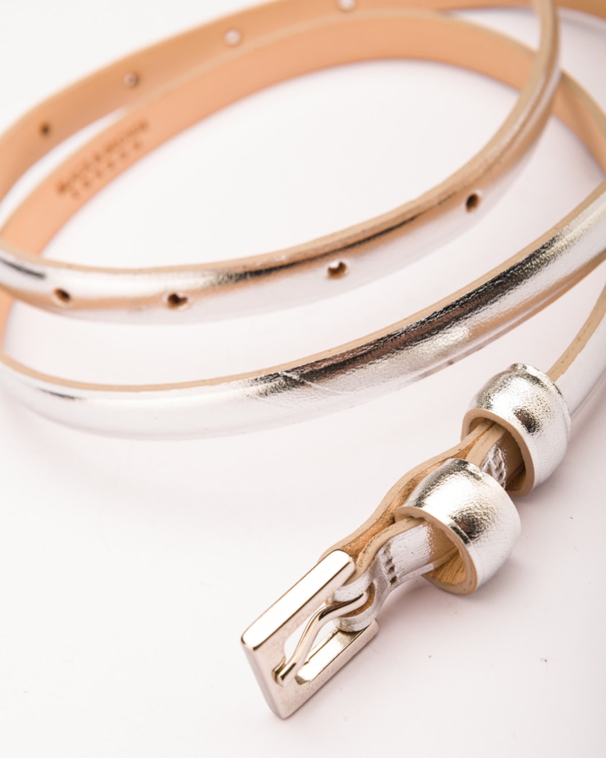 Amaya skinny metallic belt