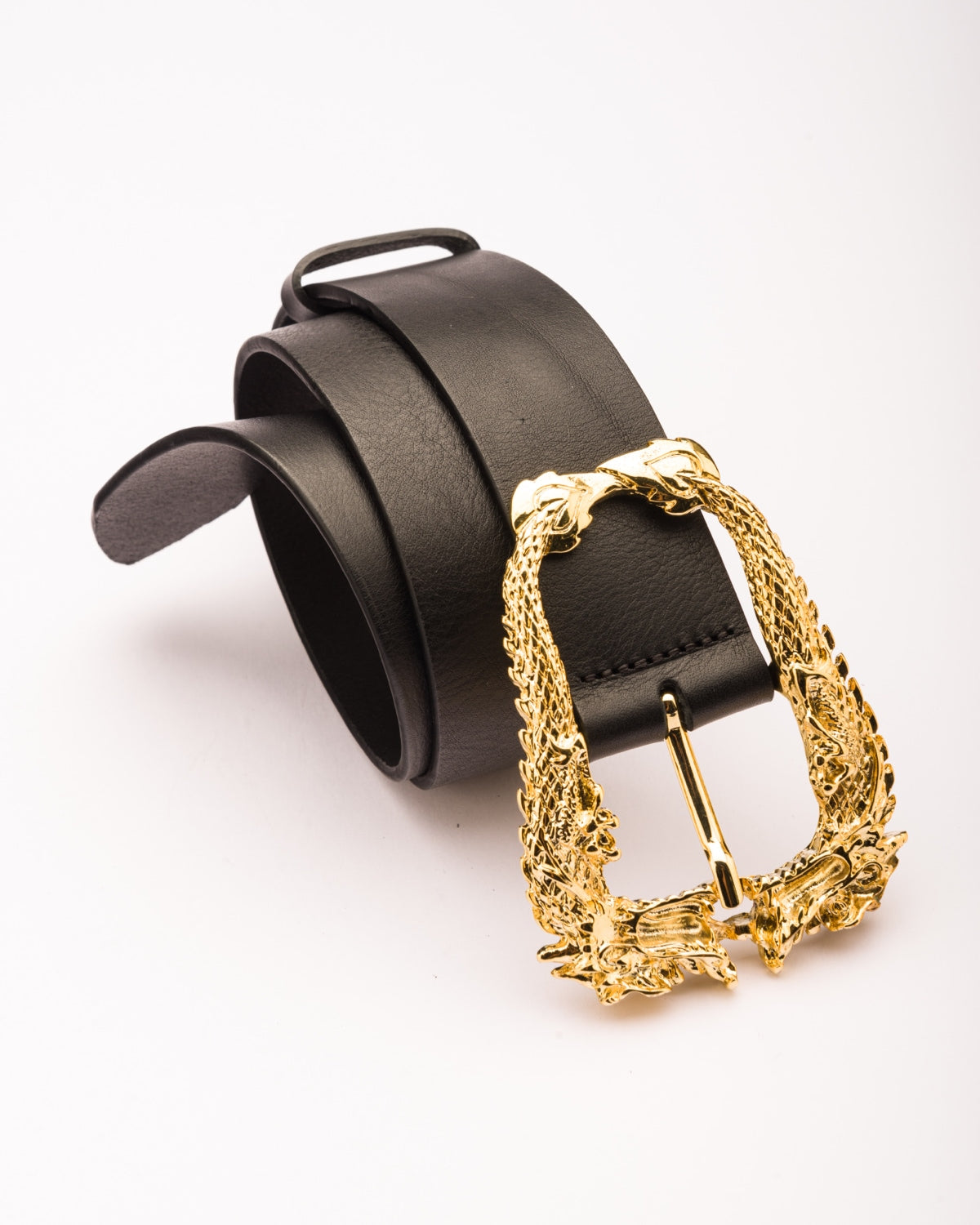 Dragon gold buckle waist belt