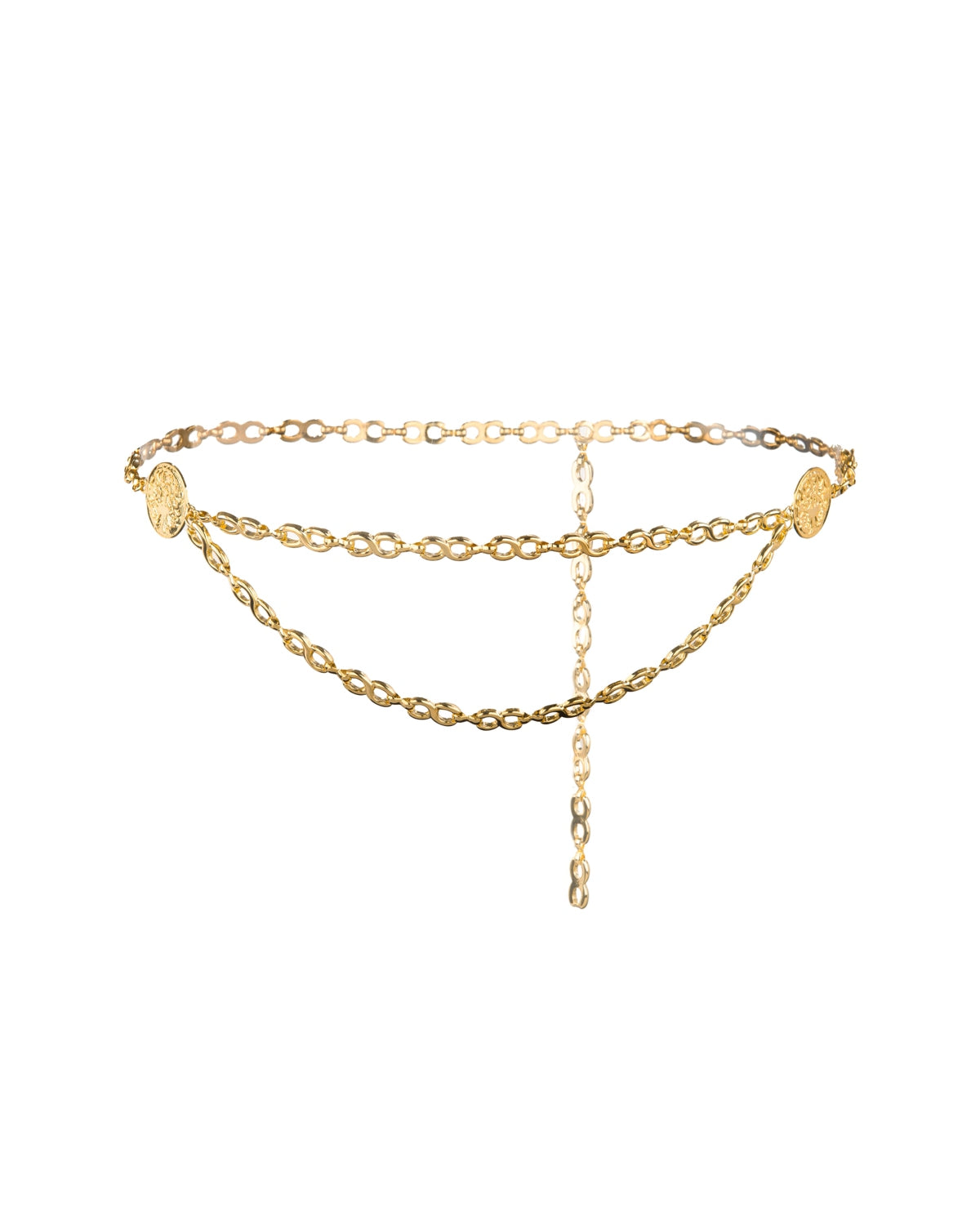 Eva draped gold chain belt