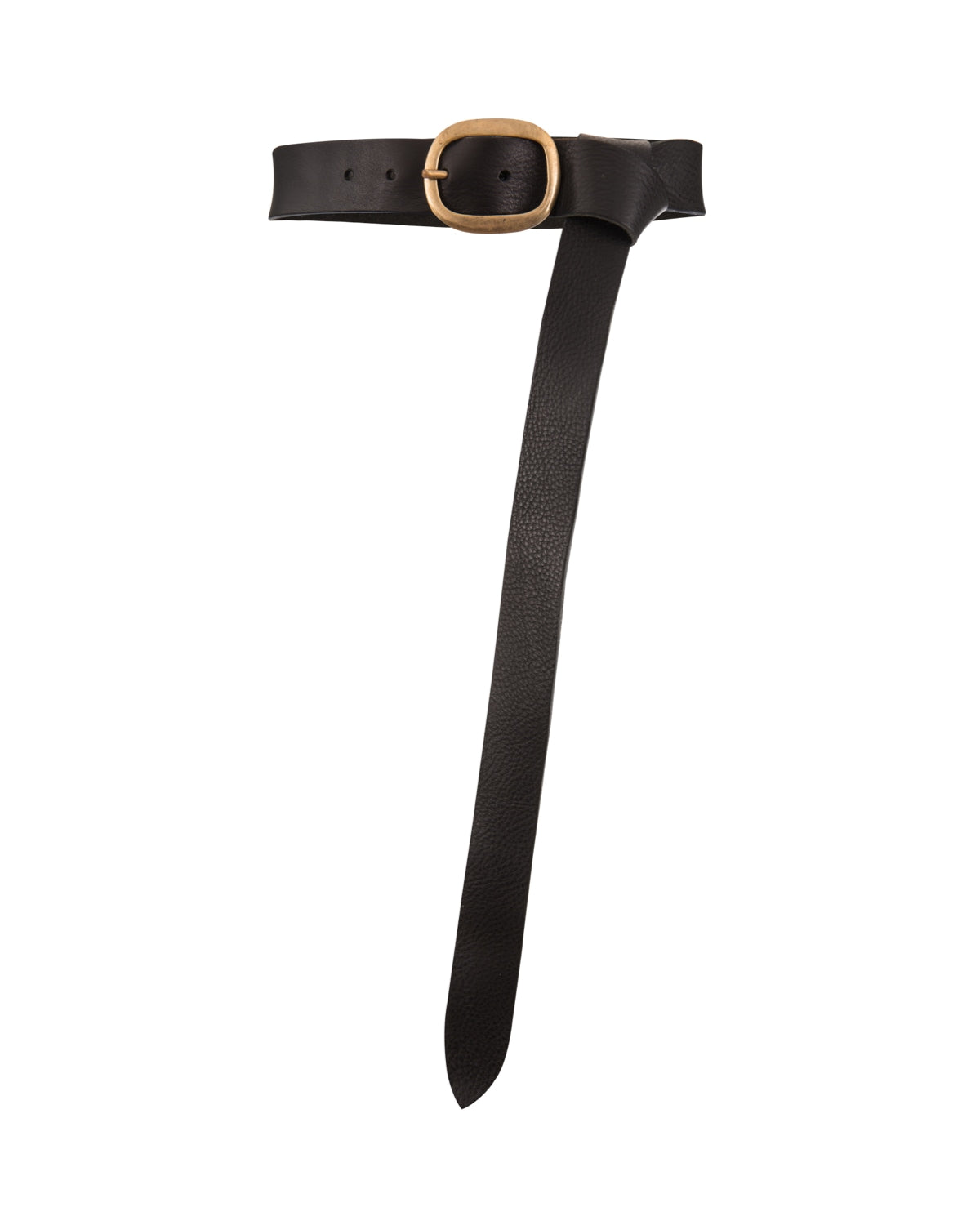 Harper brass buckle black belt