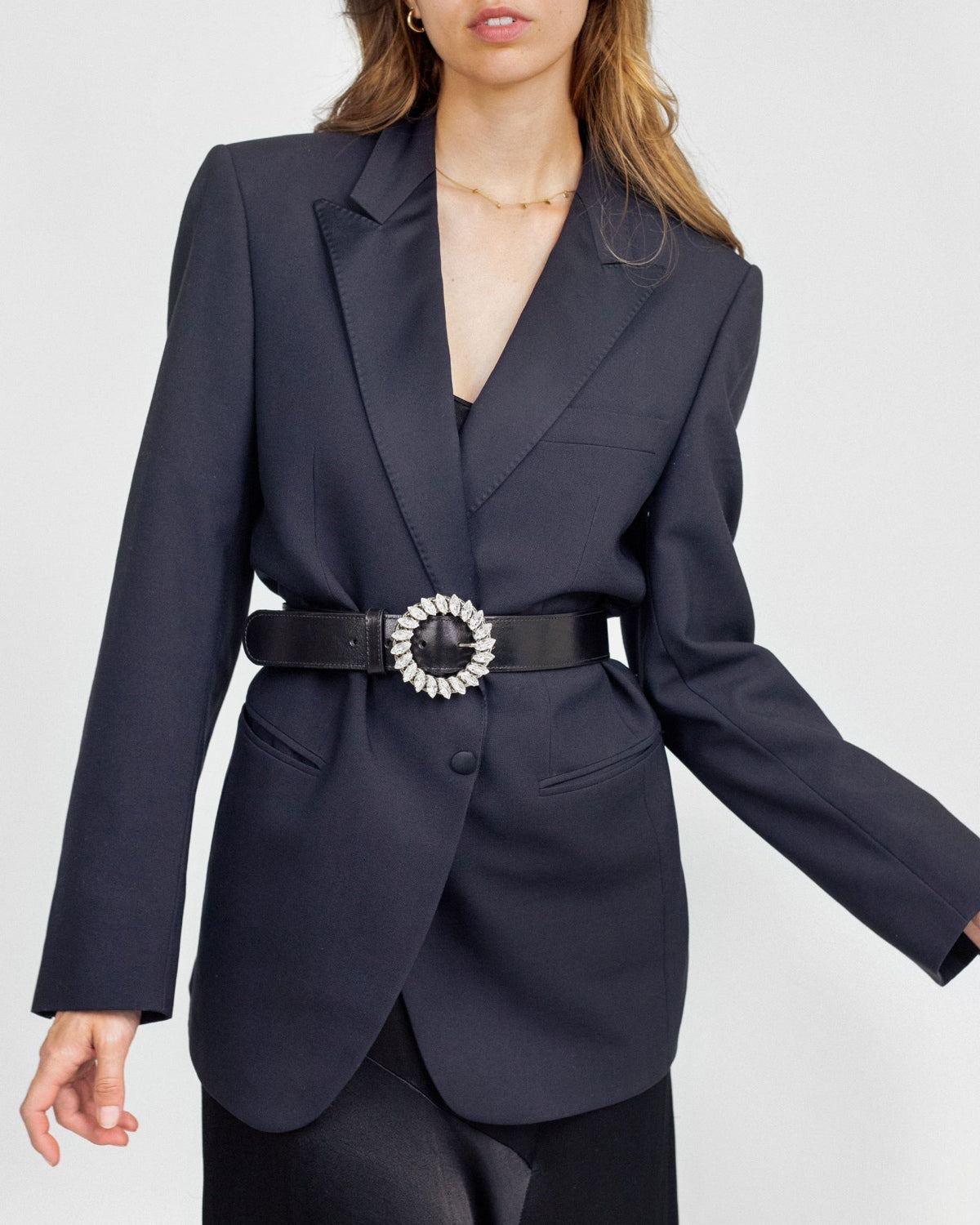 Jenna crystal buckle waist belt