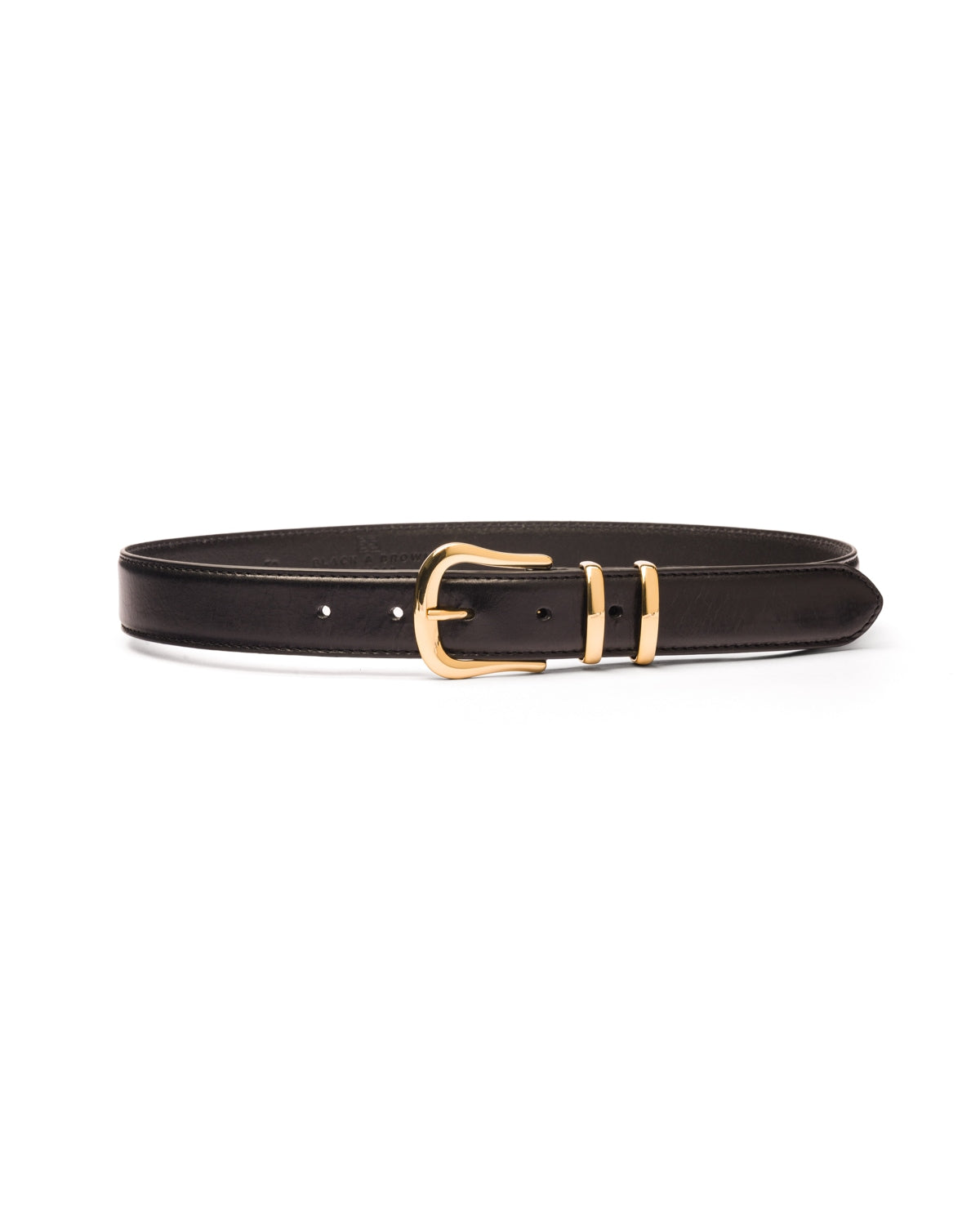 Marina II slim black leather waist belt