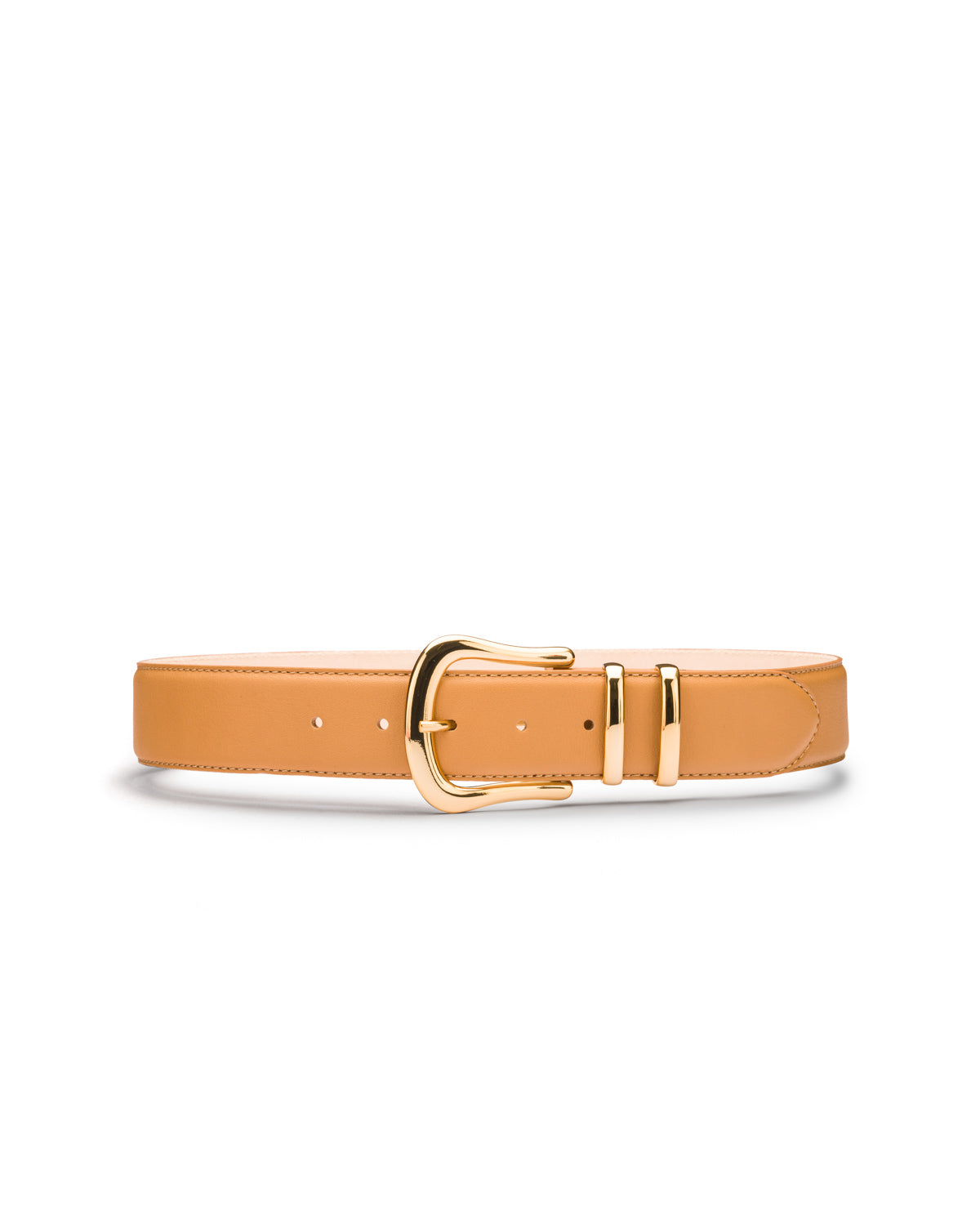 Marina camel leather waist belt