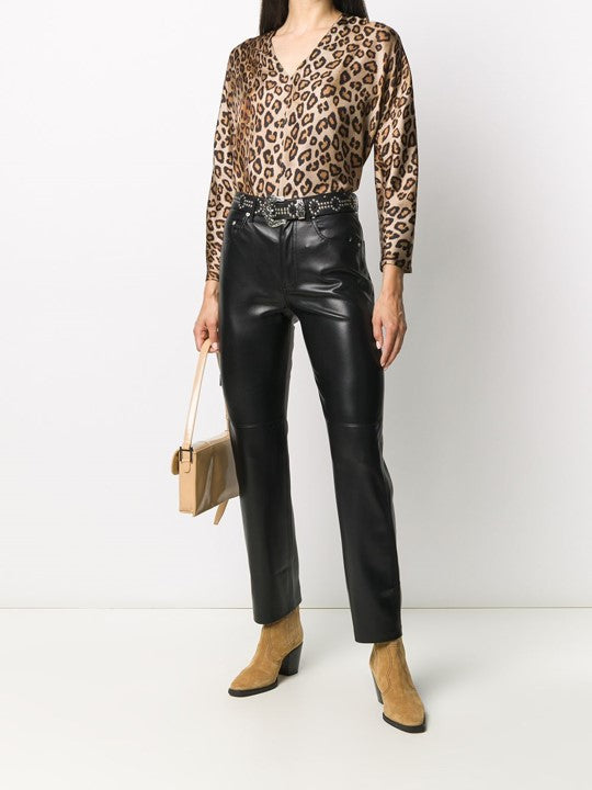 Lara western studded black jeans belt