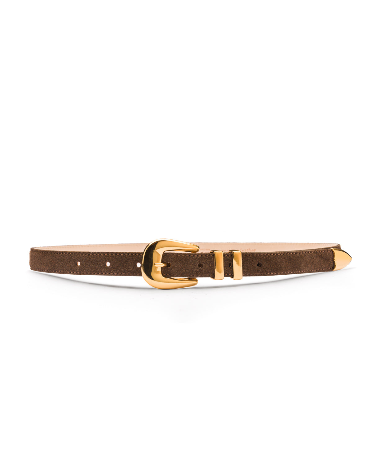Sofia slim brown suede western waist belt