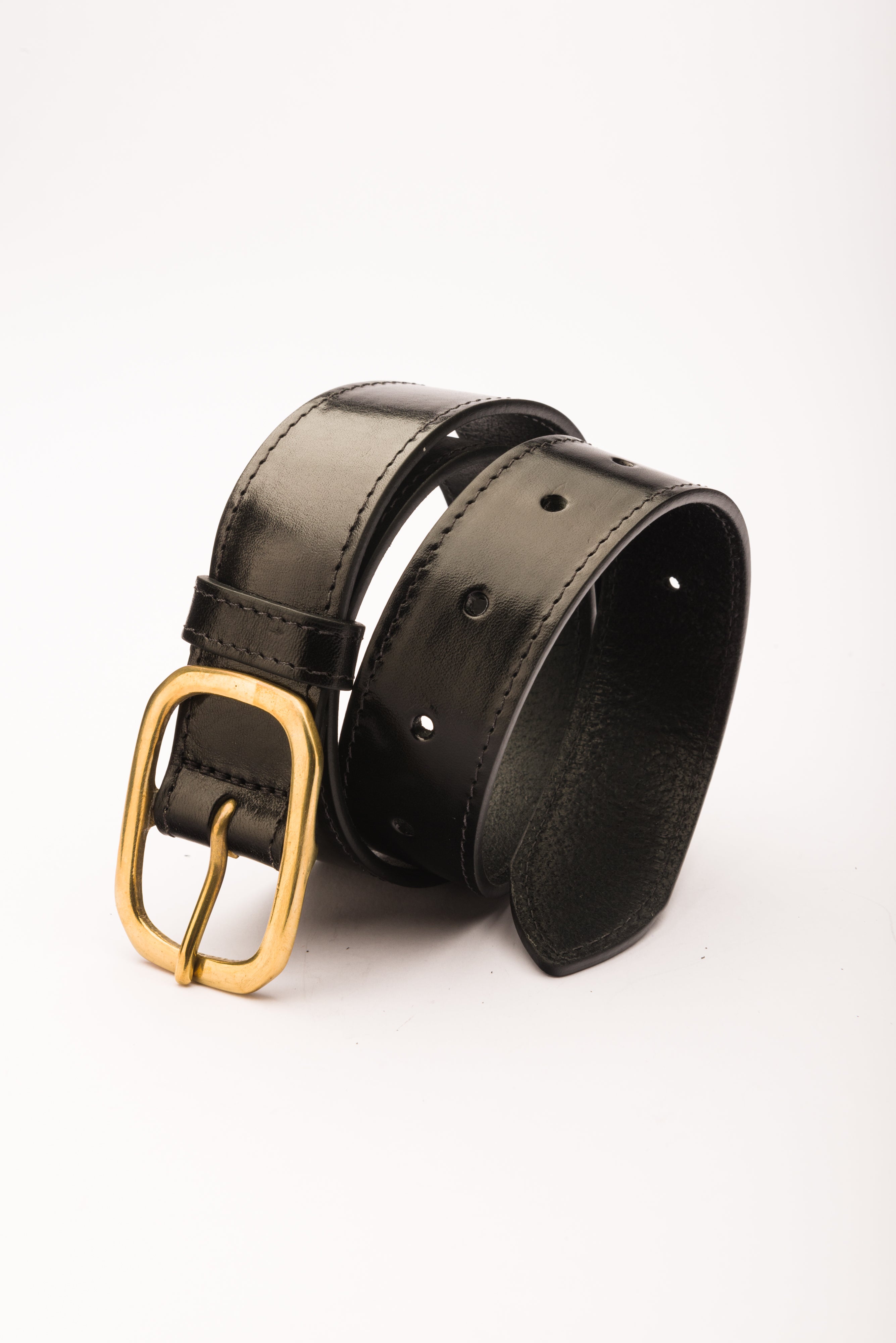 Isabella black leather waist belt
