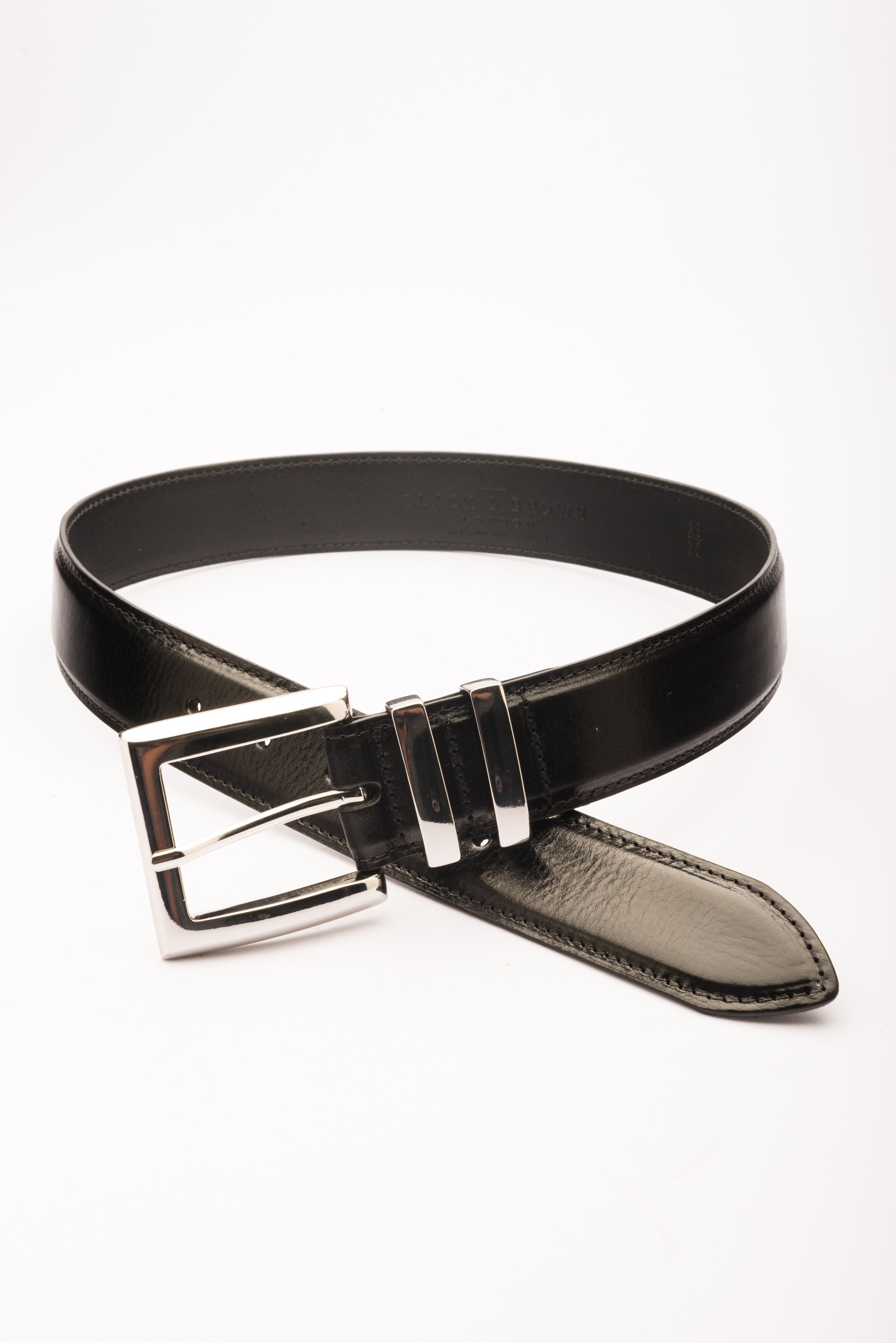 Naomi silver buckle leather waist belt