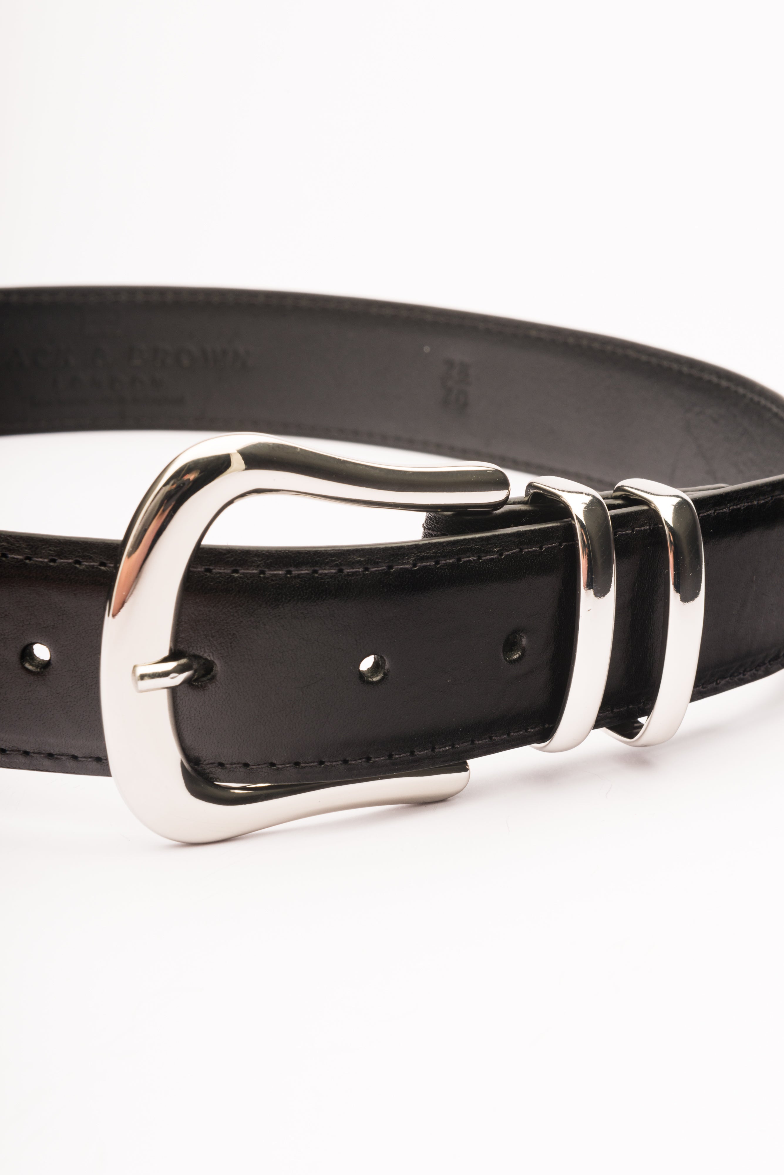 Marina silver buckle leather waist belt