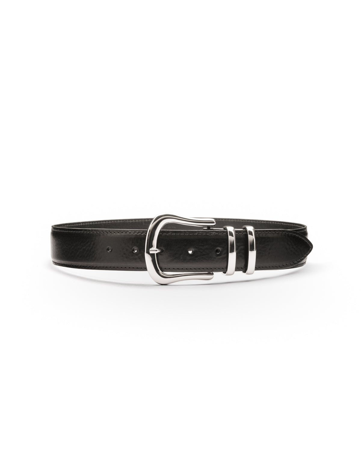 Marina silver buckle leather waist belt