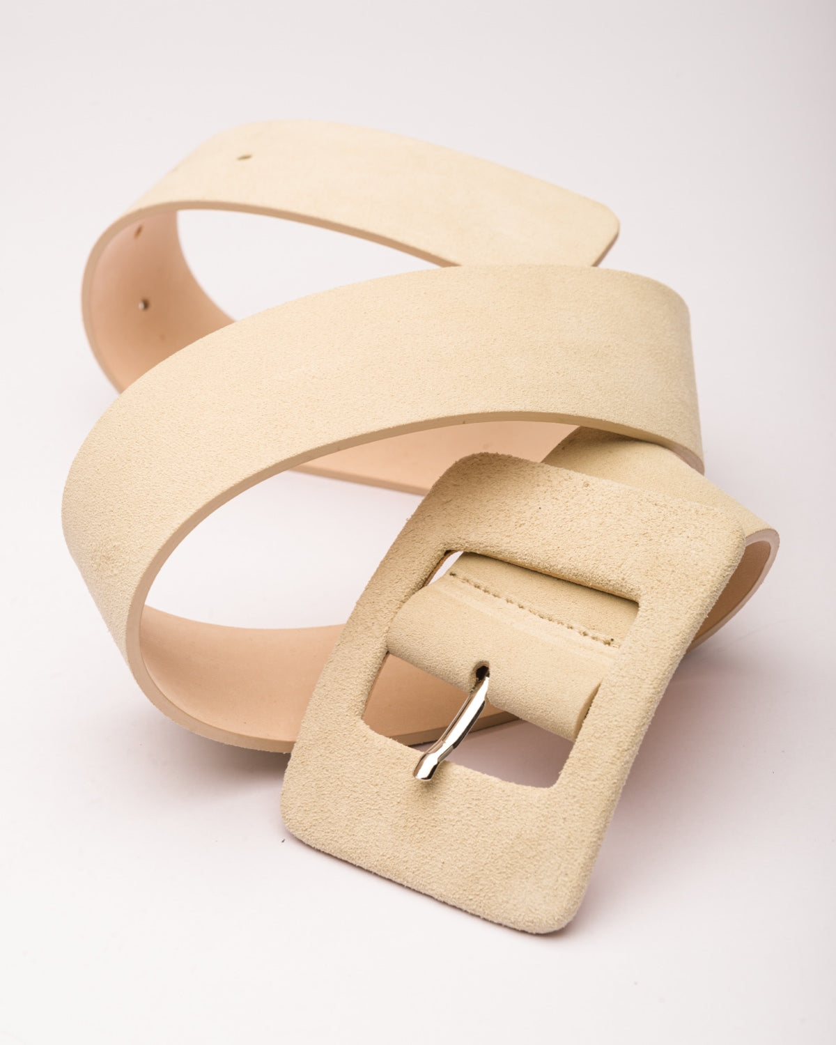 Ava sand suede waist belt