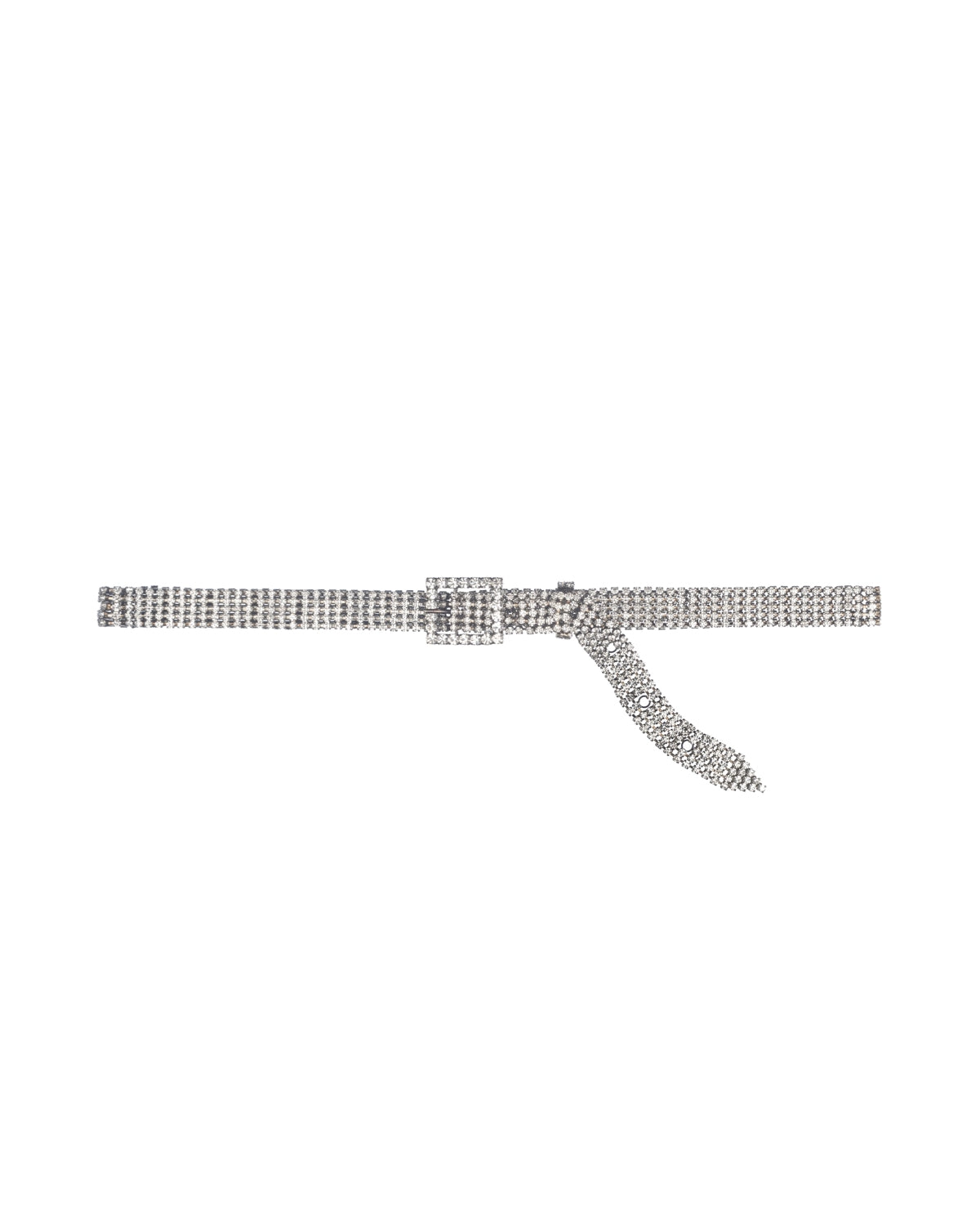 Dayna crystal silver metal belt