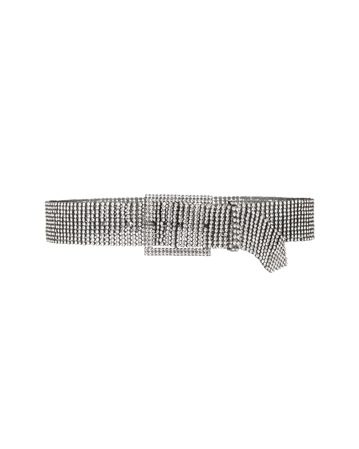 Katie crystal silver metal belt