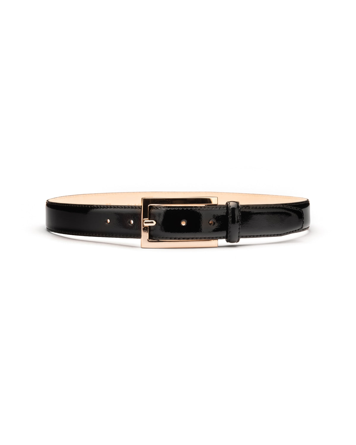 Molly slim patent leather waist belt