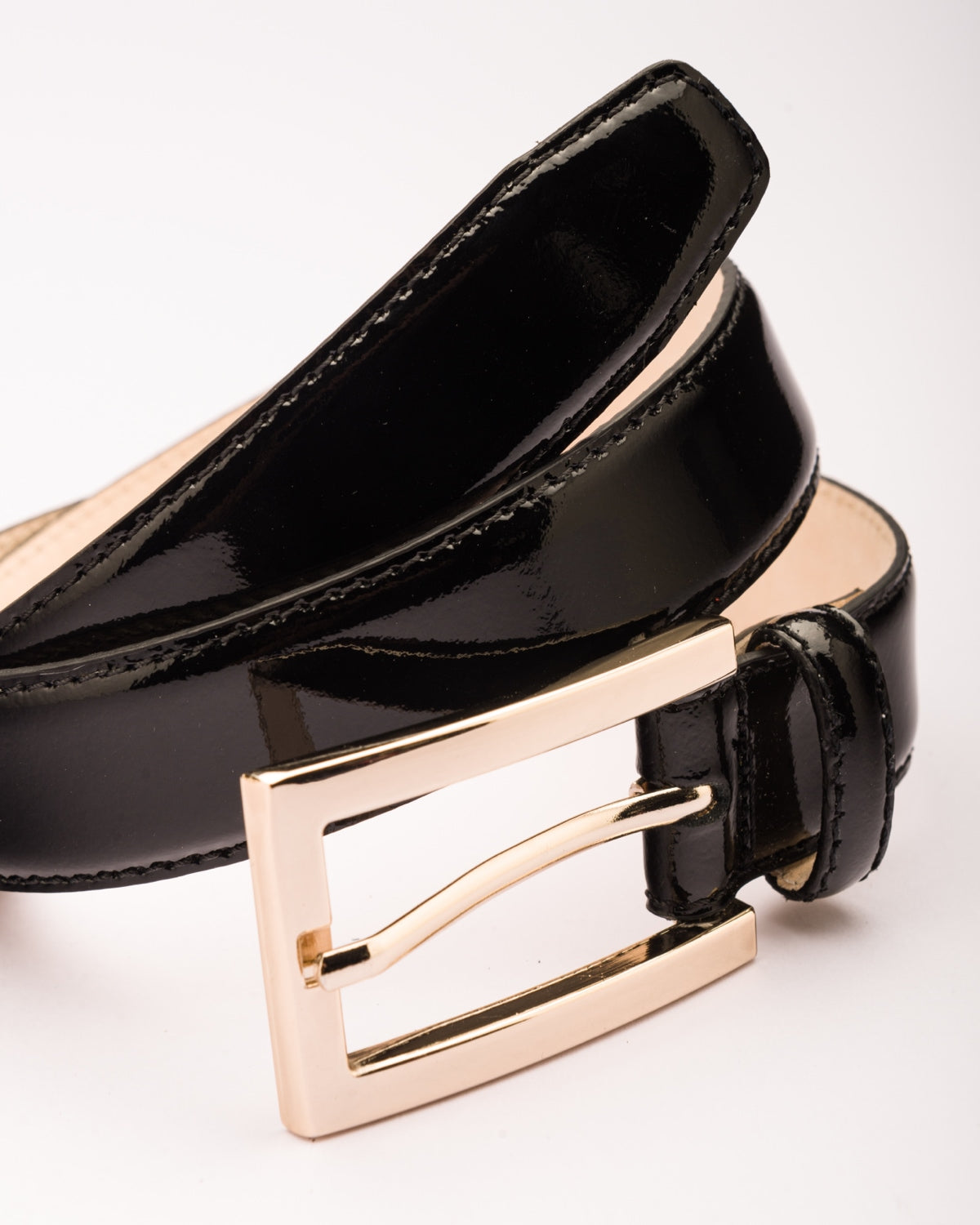 Molly slim patent leather waist belt
