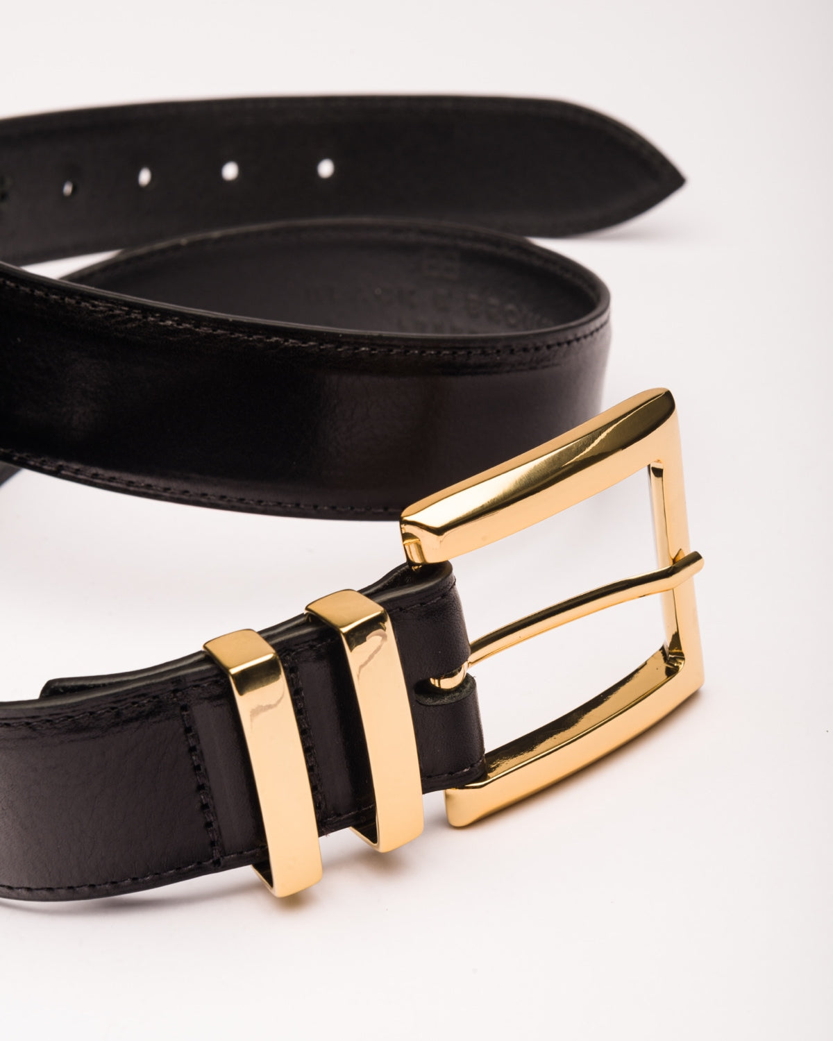 Naomi black leather waist belt