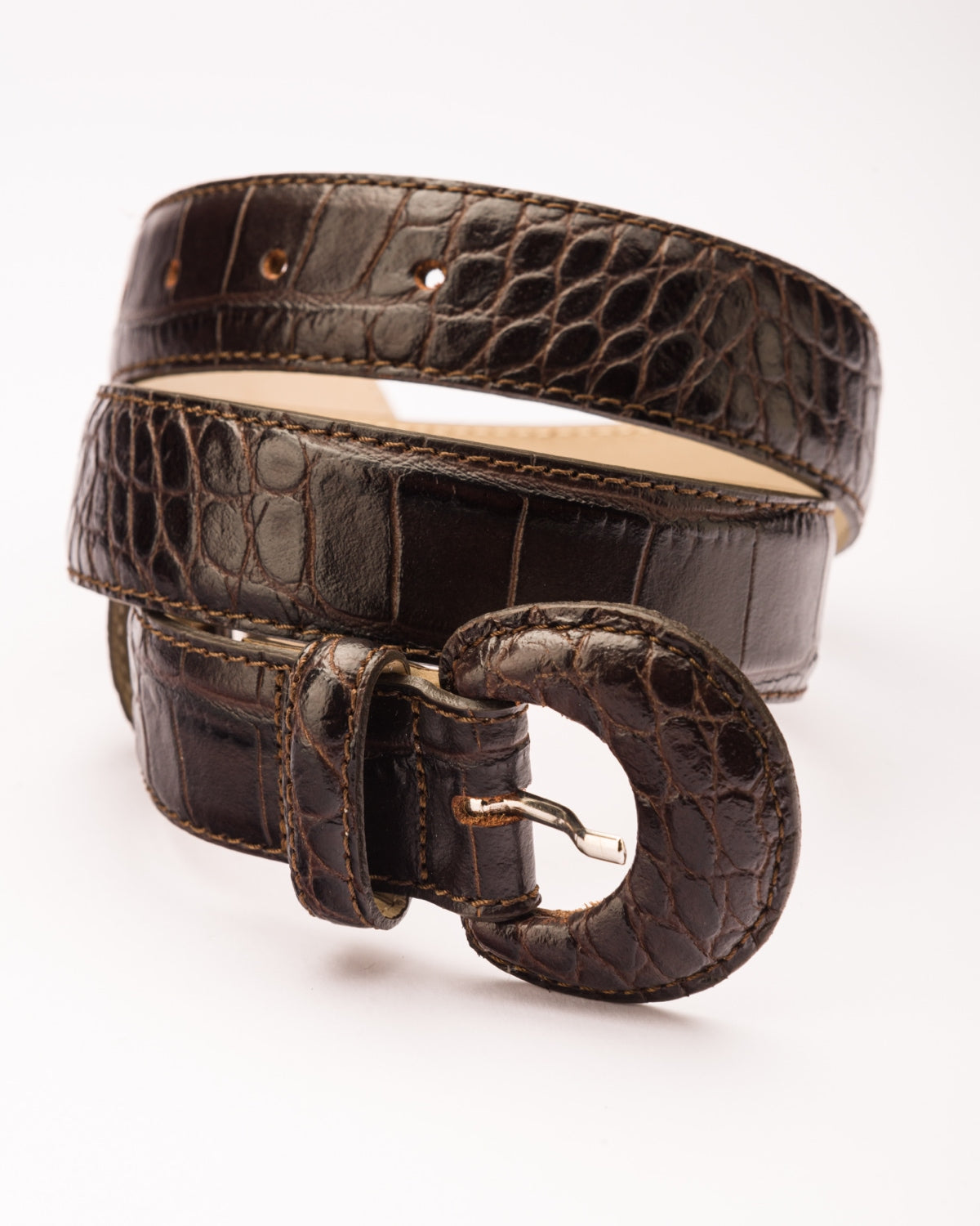 Sadie croc print leather waist belt